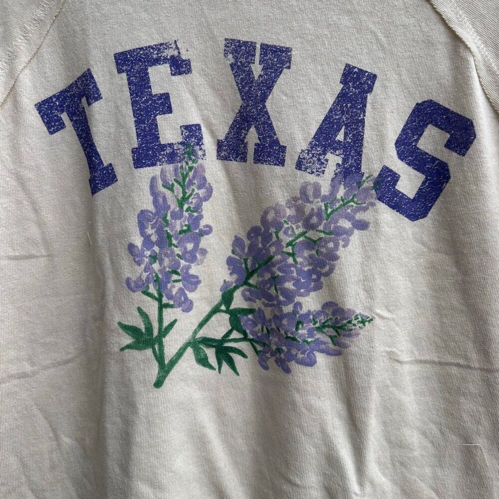 Free People We The Free Texas State Flower Bluebonnet Graphic Tee Cream M NEW - Picture 9 of 13
